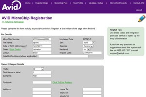 avid pet microchip registration