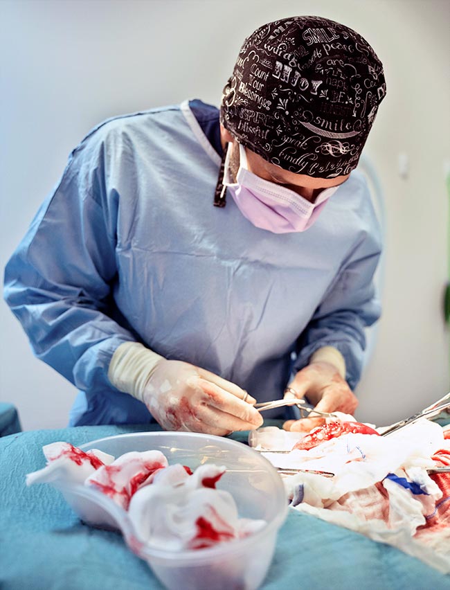 Keeping abdomen sterile during surgery.