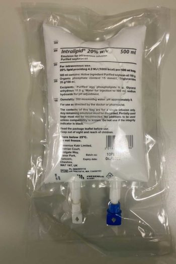 Figure 1. Lipid emulsion for treating local anaesthetic systemic toxicity.